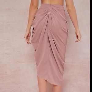 Shesways® Checkered Bodycon Midi Skirt with Side Slit